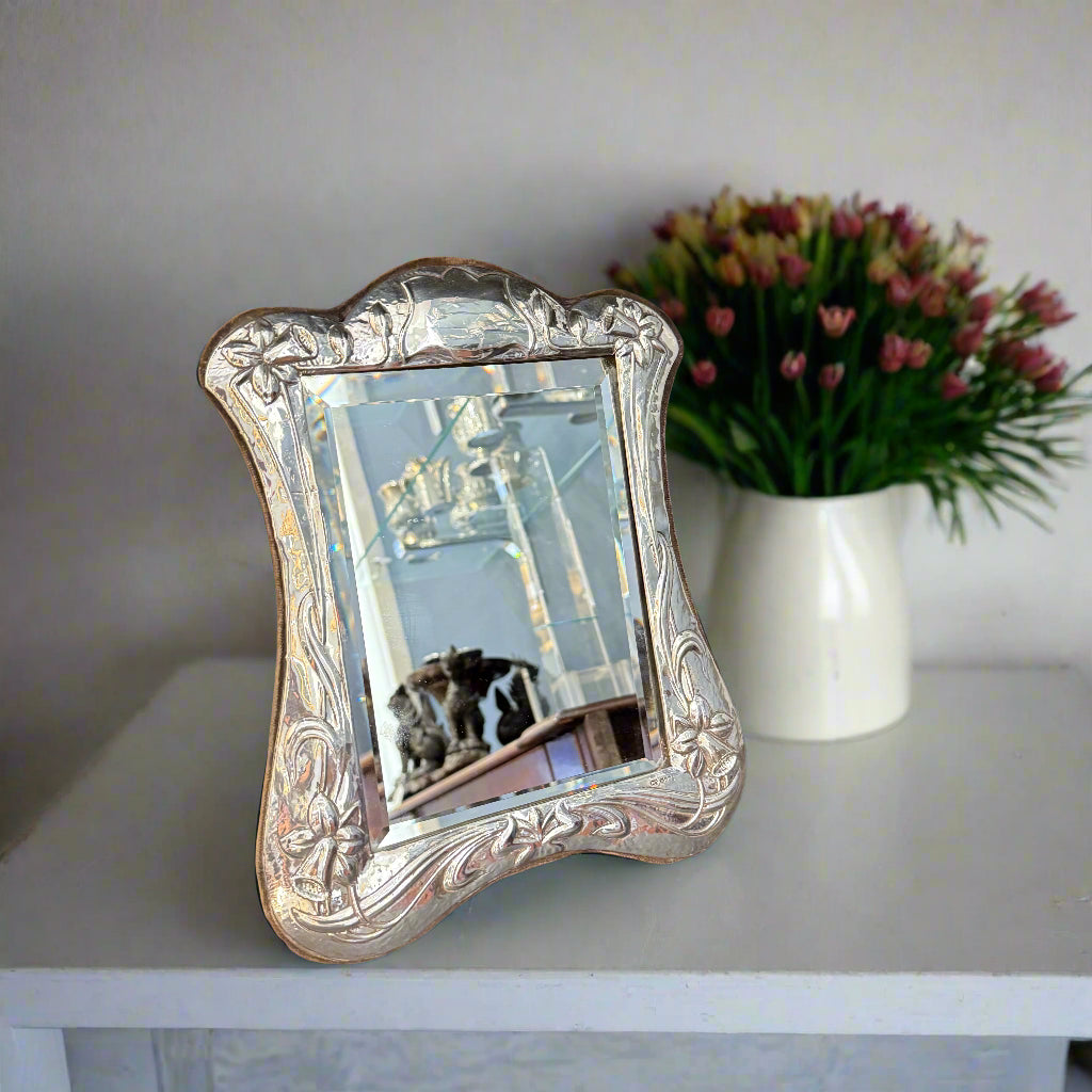 8x6" silver dressing table mirror