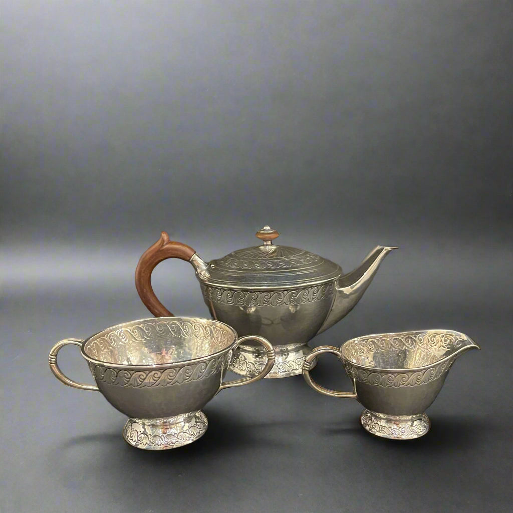 Silver tea set, Birmingham 1918 for Liberty and Co