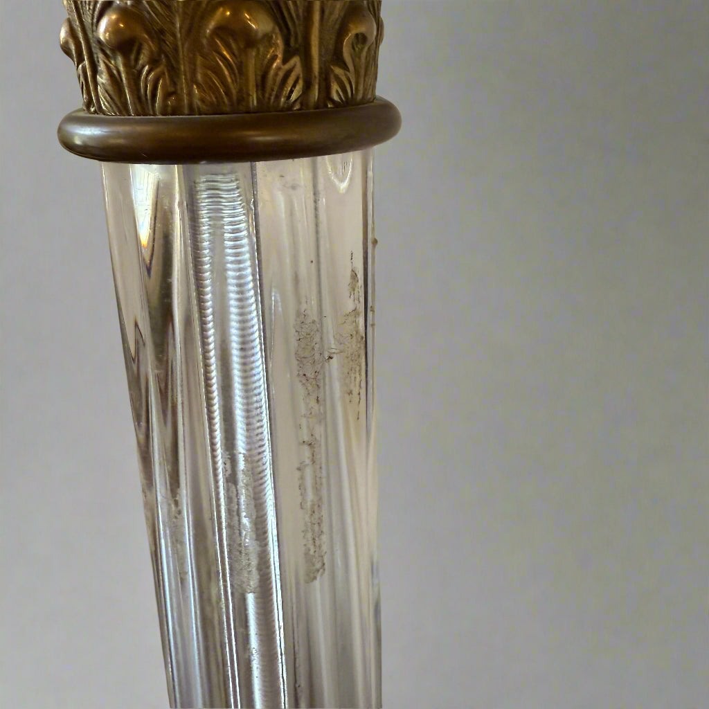 Pair of early 20th century glass column lamps