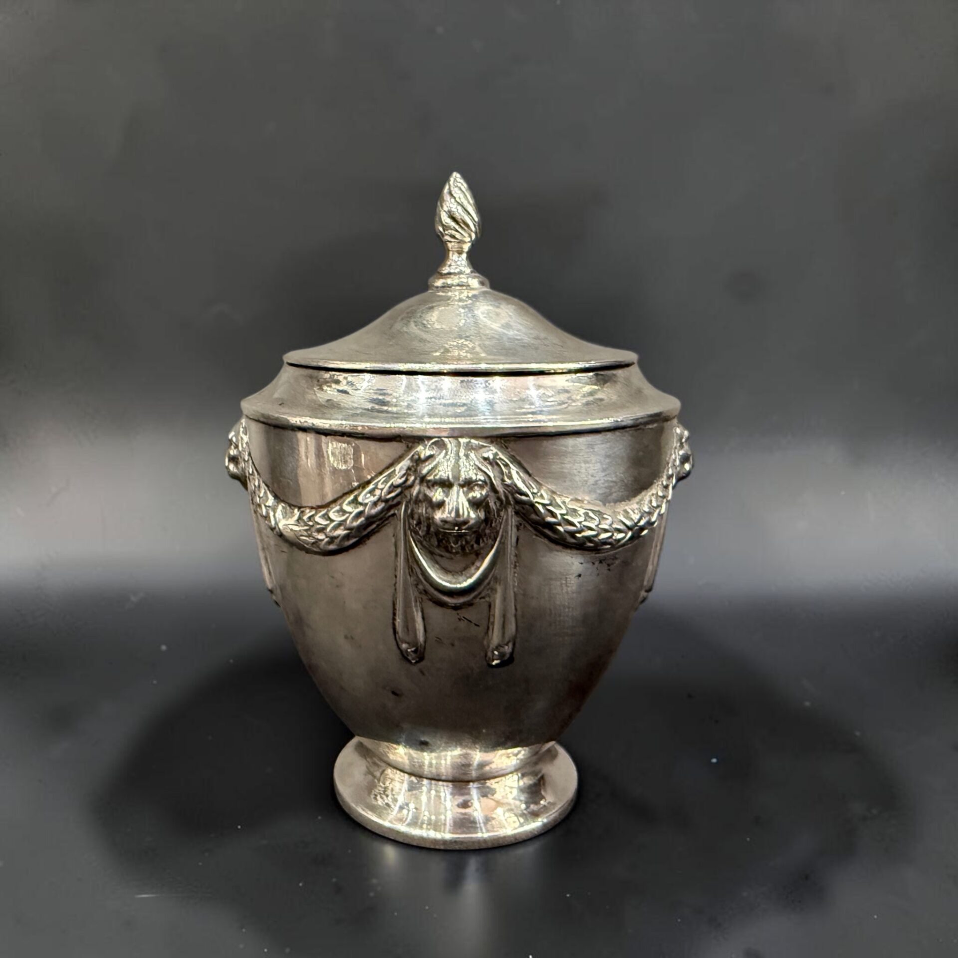 Adams style silver tea caddy, Birmingham 1907 by Martin & Hall