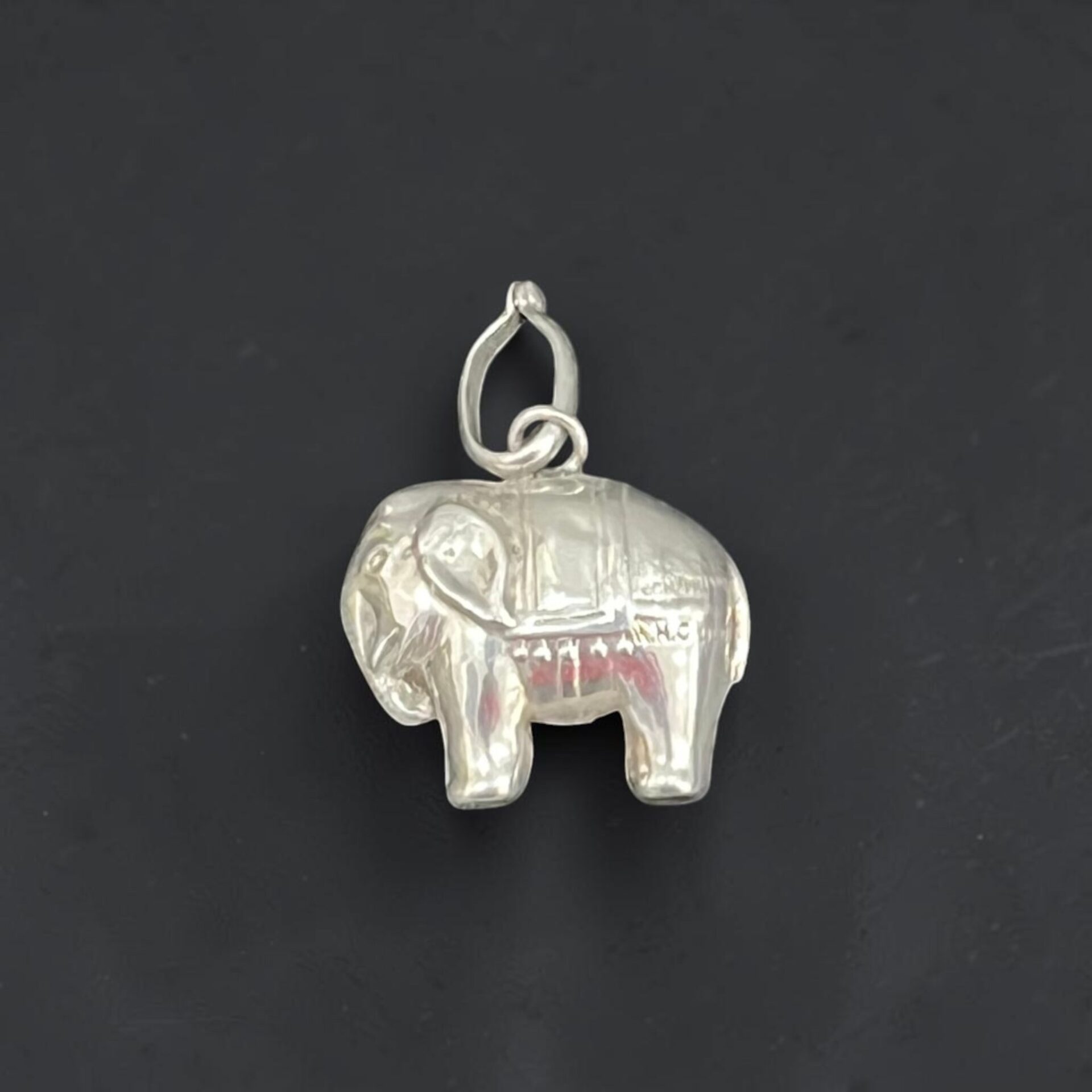 Silver elephant rattle charm, Birmingham 1938 by W H Collins & Co