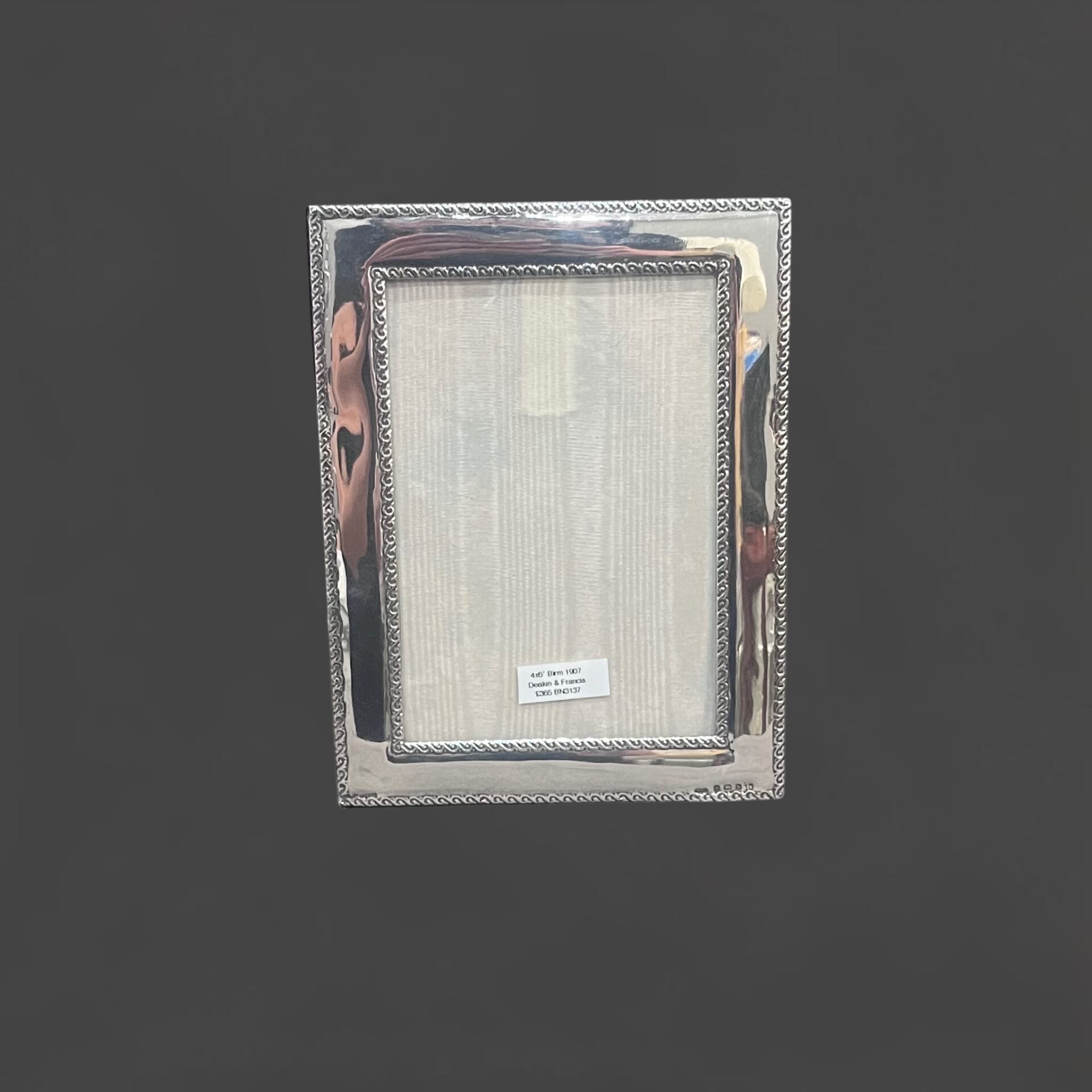 4x6" silver frame, Birmingham 1907 by Deakin & Francis