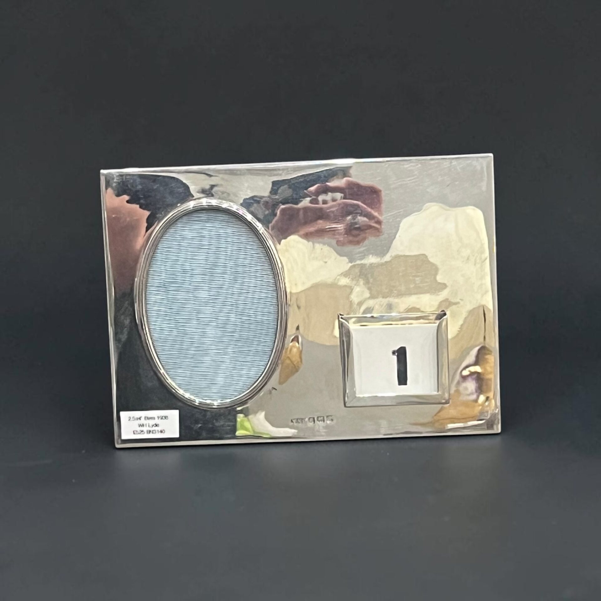 2.5 x 4" Silver frame & calendar, Birmingham 1938 by WH Lyde