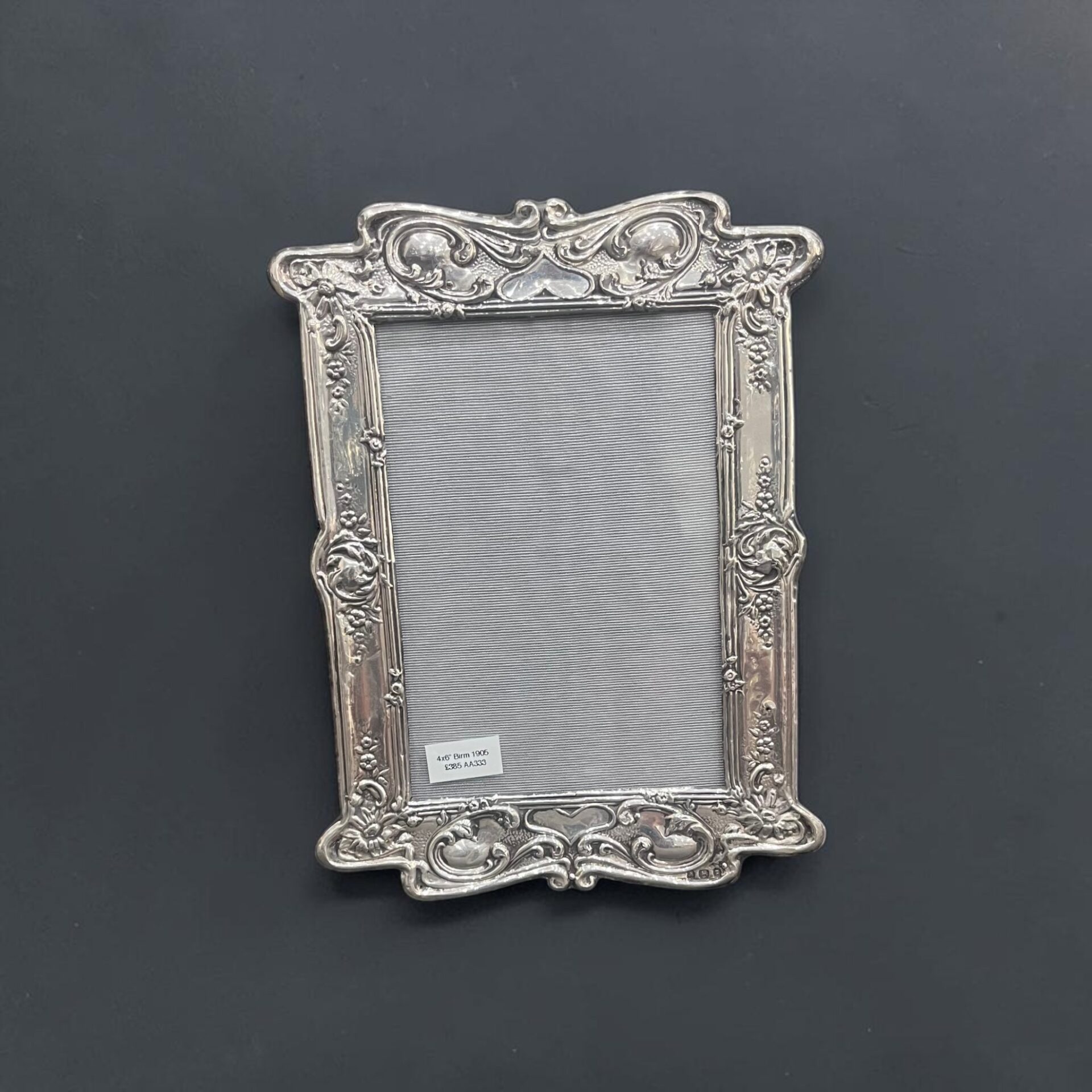 4x6" Art Nouveau silver frame, Birmingham 1905