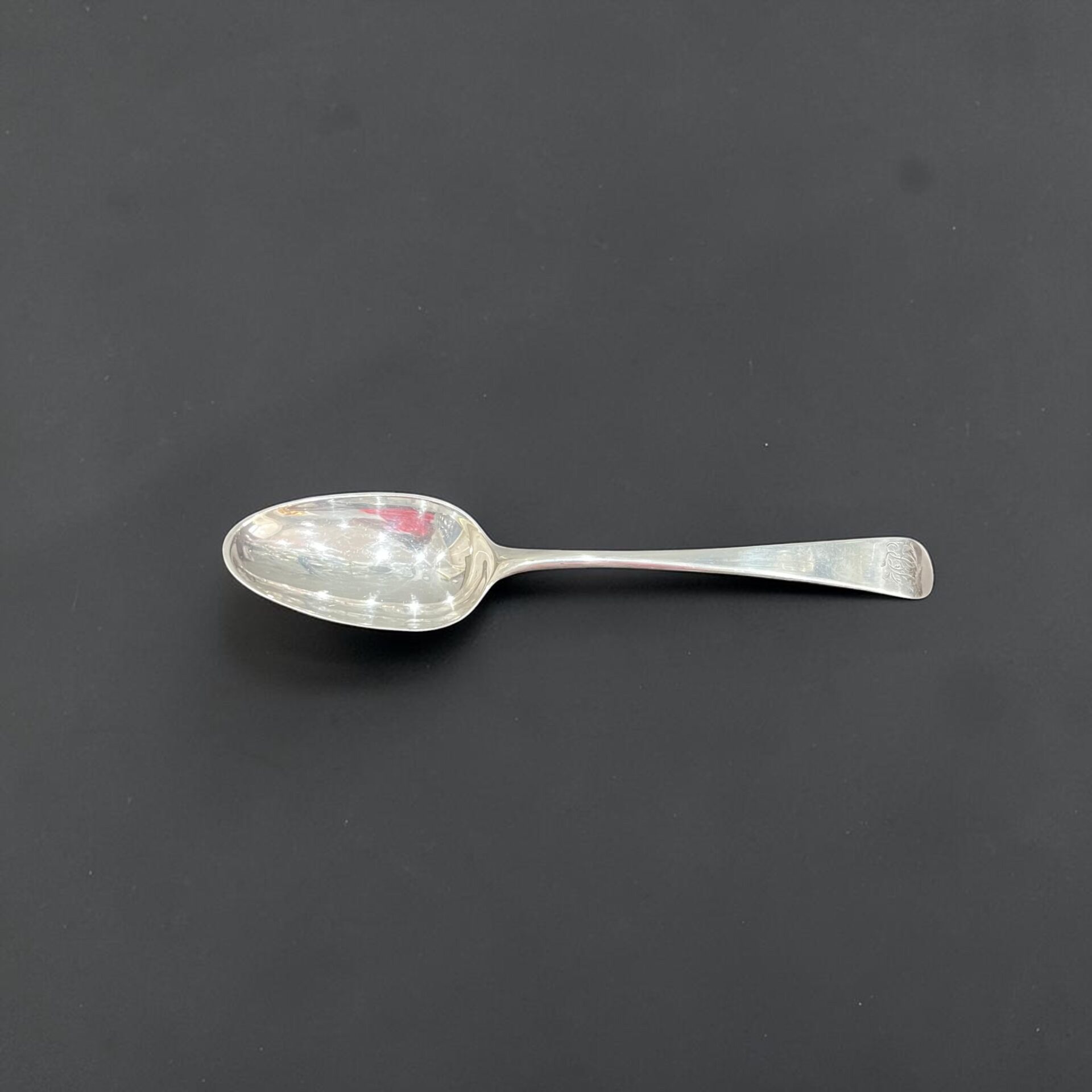 Old English pattern silver tablespoon, London 1749
