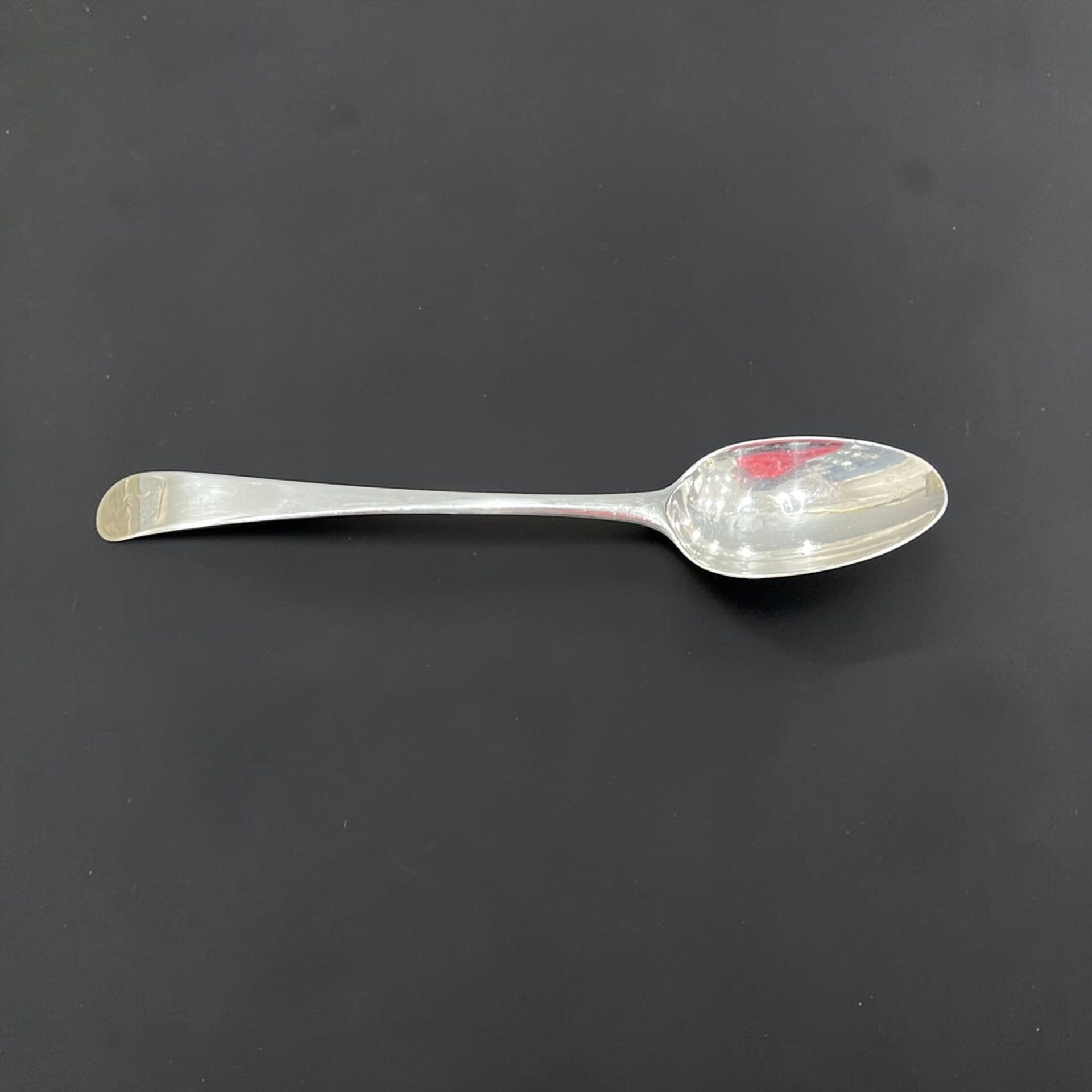 18th century silver dessert spoon