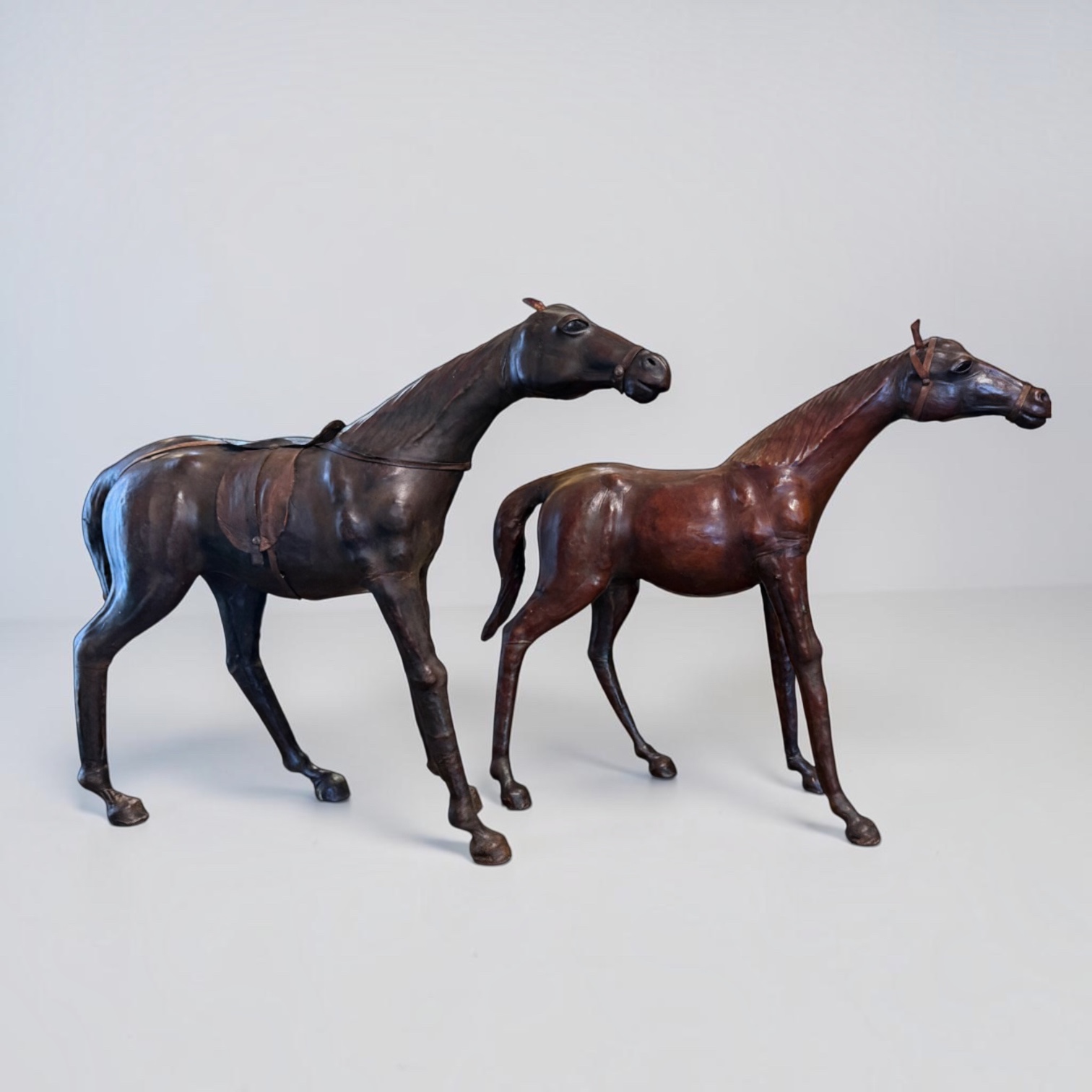 Pair of Mid-Century Liberty of London Leather Horses