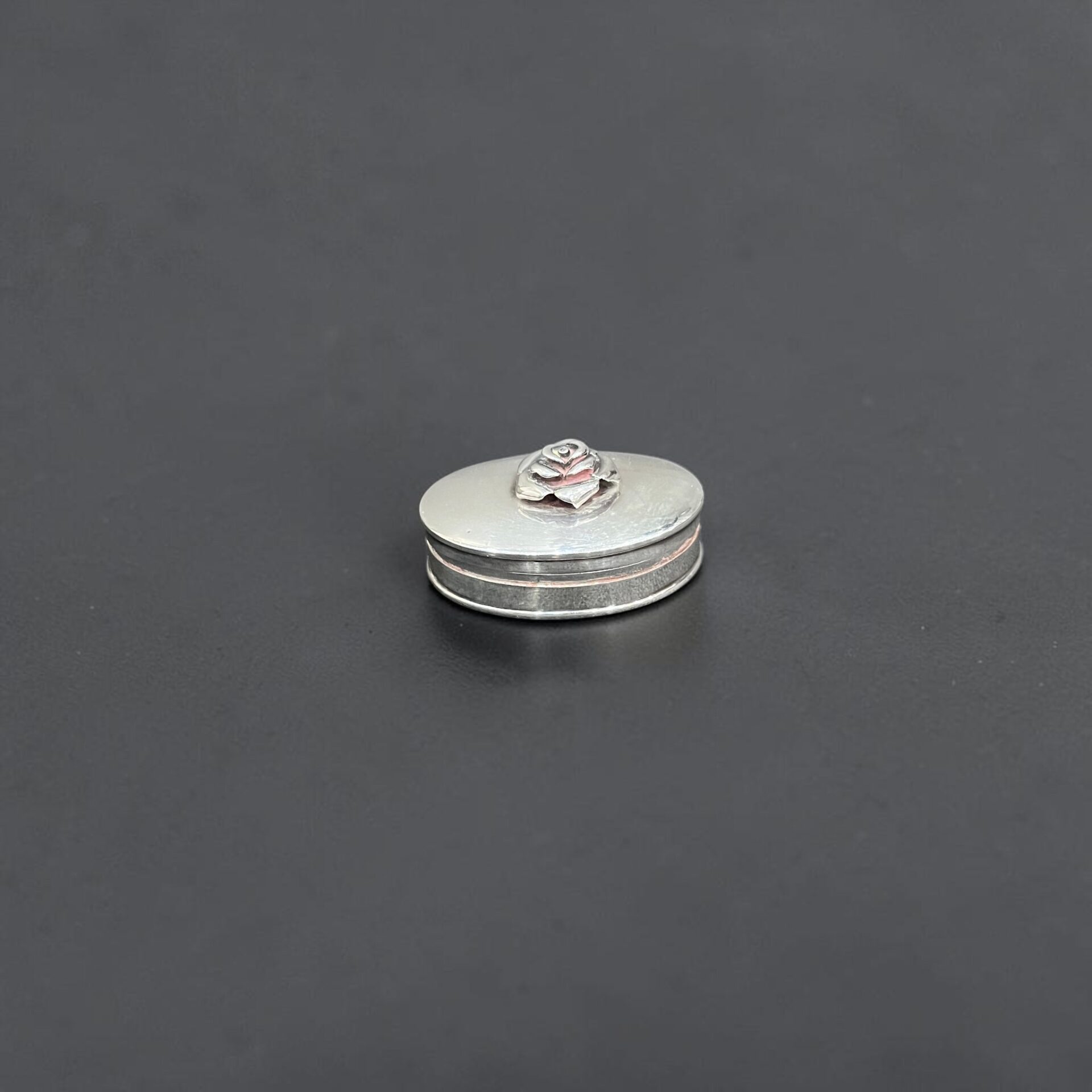 Modern silver pill box