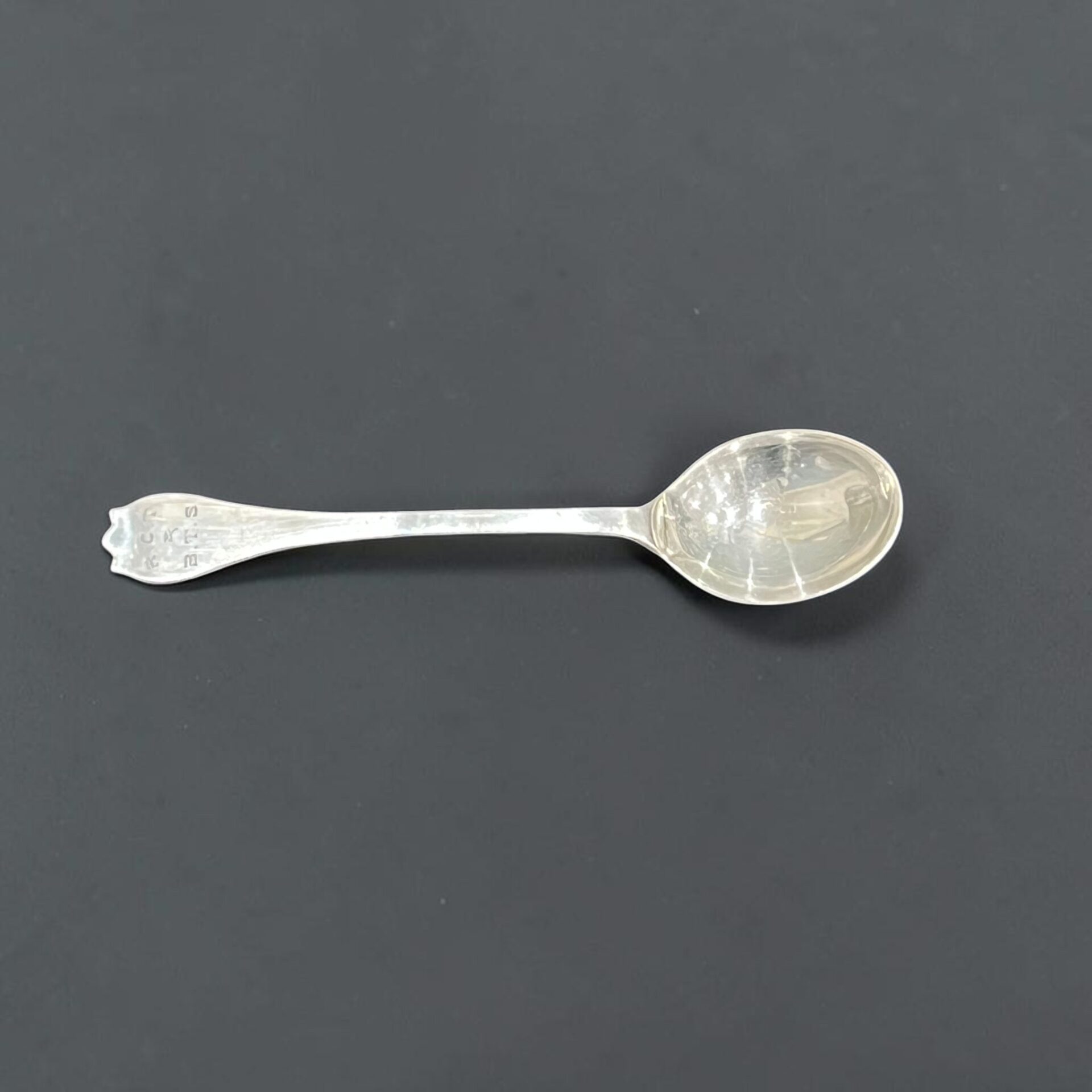 Silver trefid teaspoon, Birmingham 1928 by J A Restall & Co
