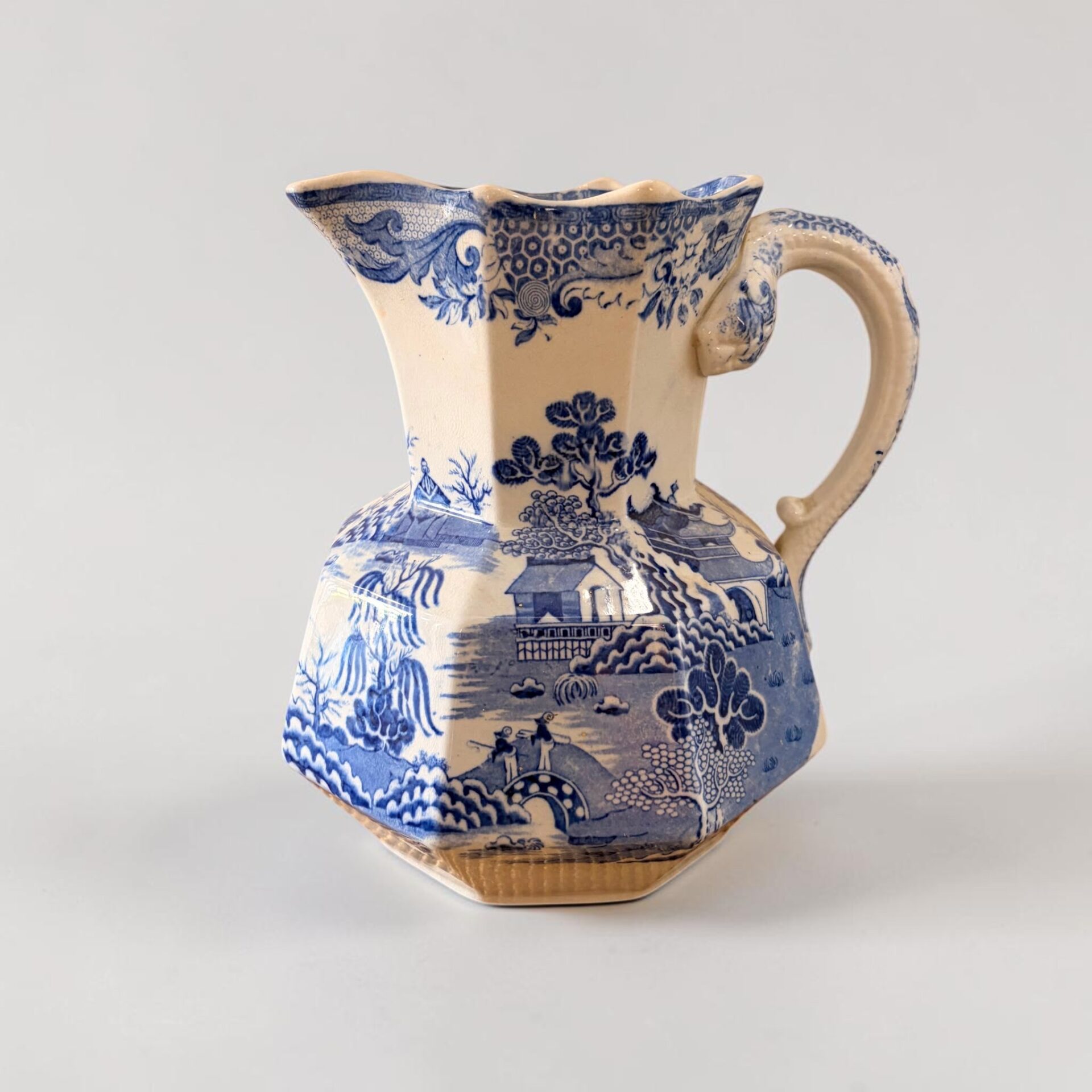 Large Masons Ironstone Blue & White Hydra Jug