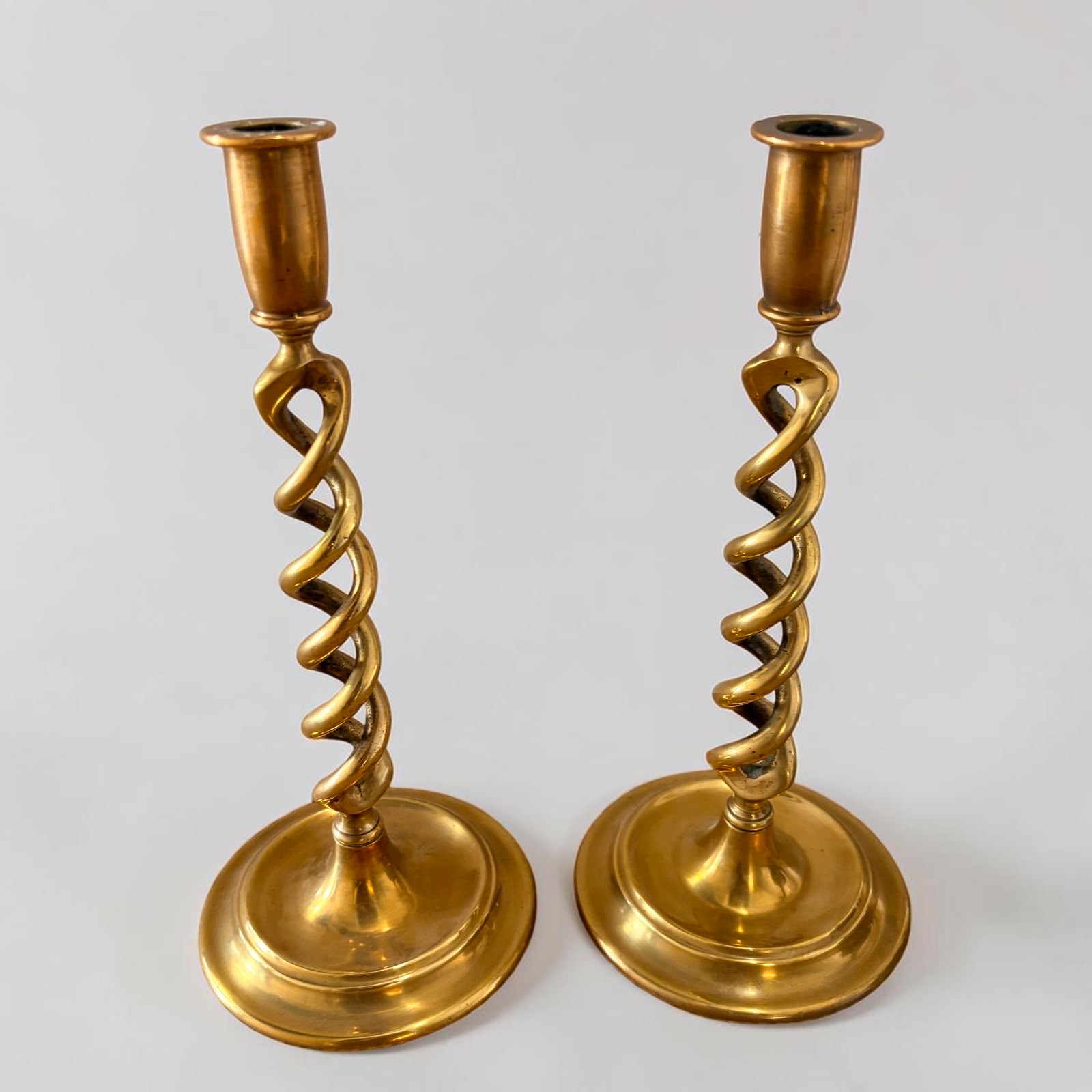 Pair of Victorian Brass Candlesticks circa 1880