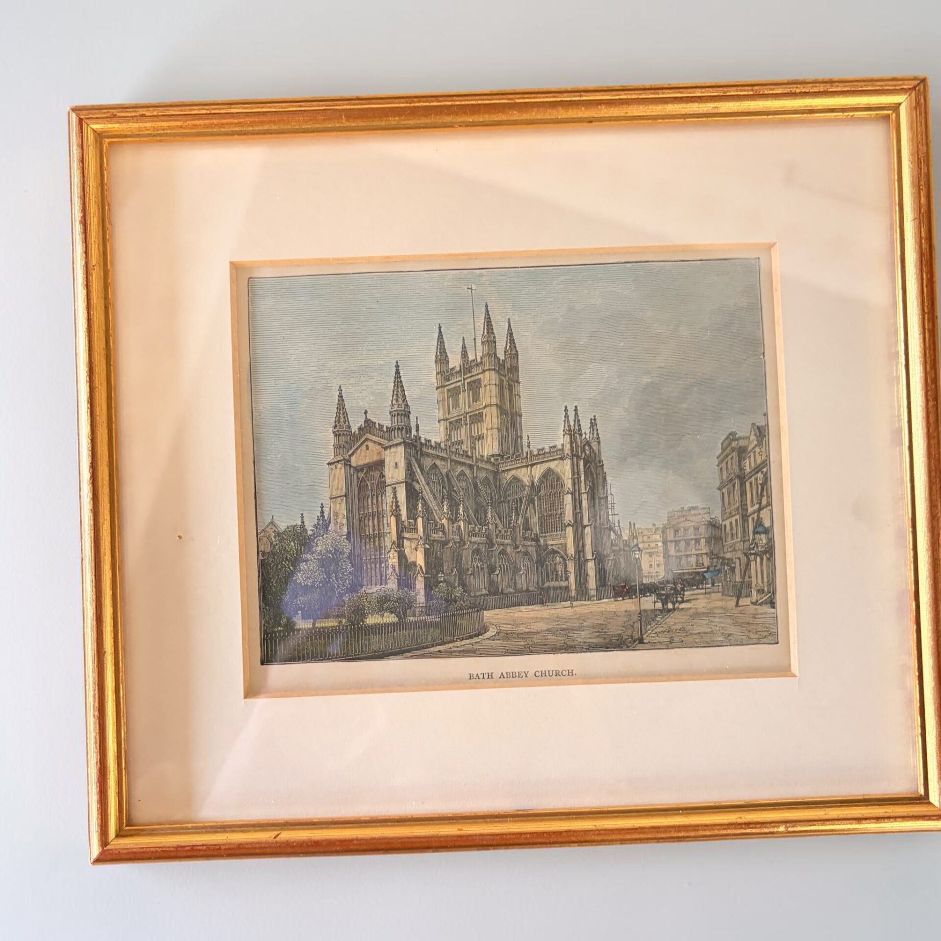 19th century engraving of the Bath Abbey